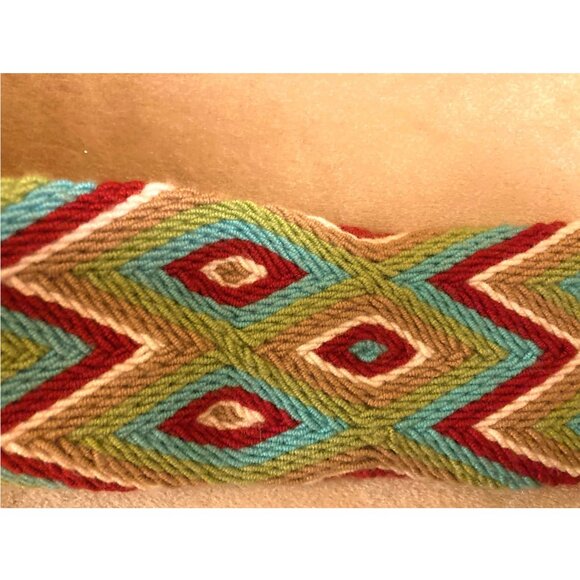 Macoly dark red leather pocketbook with wide zigzag woven strap - Picture 11 of 11